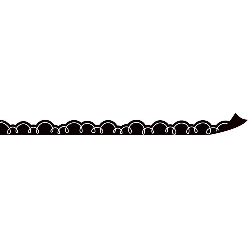 Black with White Squiggles Magnetic Border, 24 ft