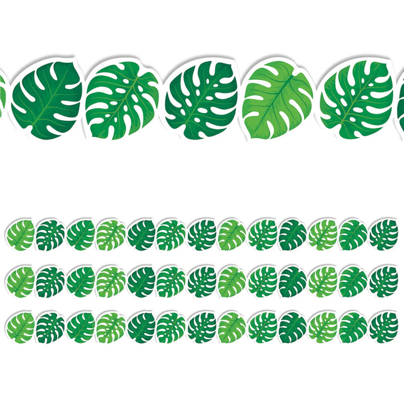 Palm Paradise Monstera Leaves EZ Borderâ¢, 48 Feet Per Pack, 3 Packs