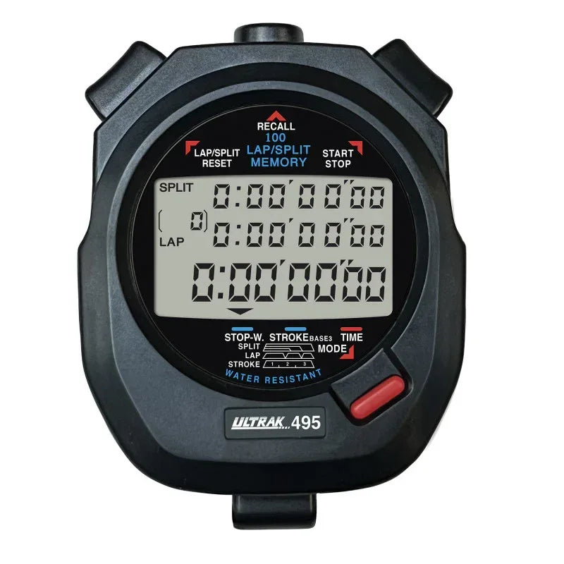 495 100 Memory Stopwatch, Black