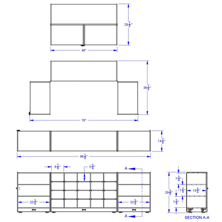 Jonti-Craft® 20 Cubbie-Tray Triple Fold-n-Lock - with Clear Trays