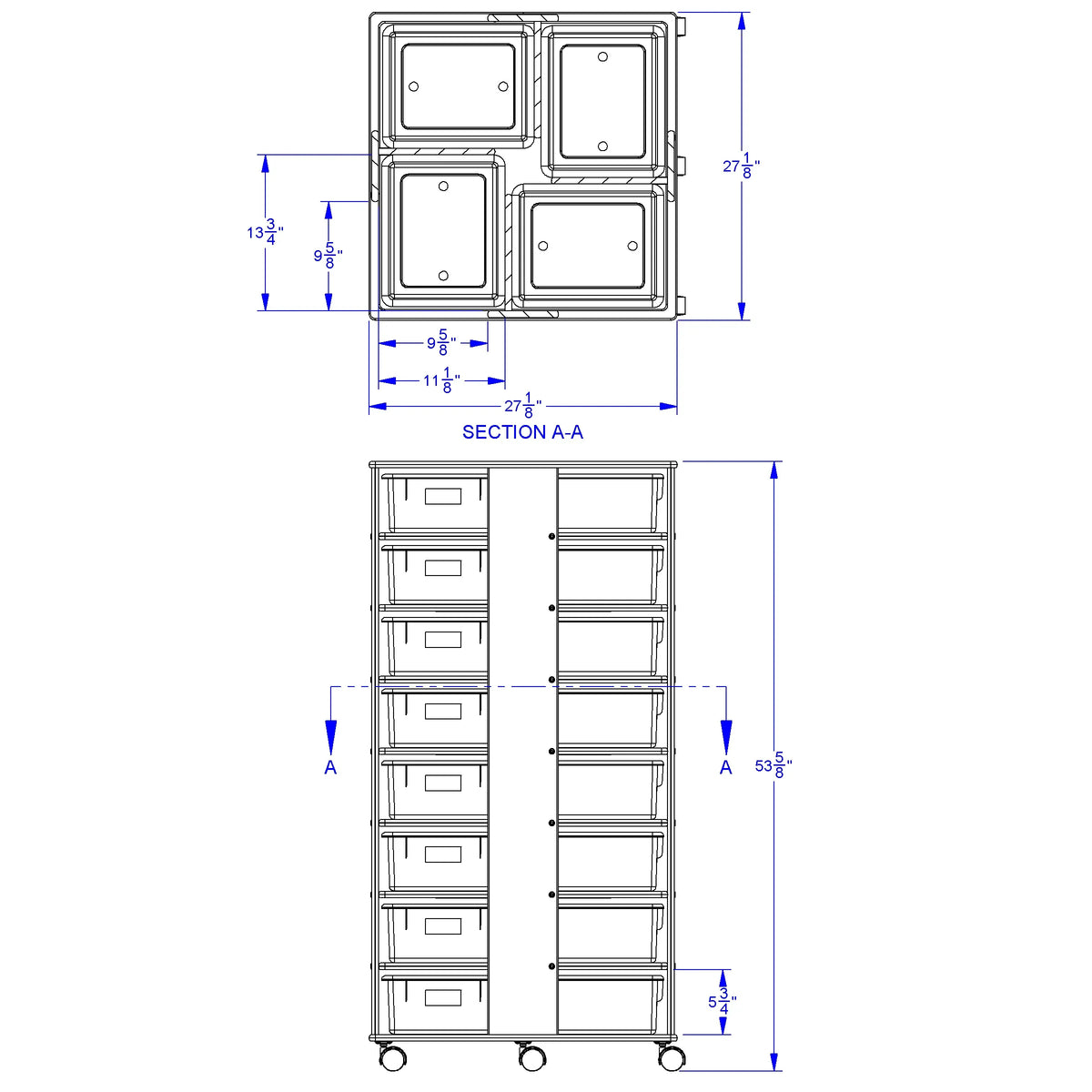 Jonti-Craft® 32 Tub Tower - with Colored Tubs