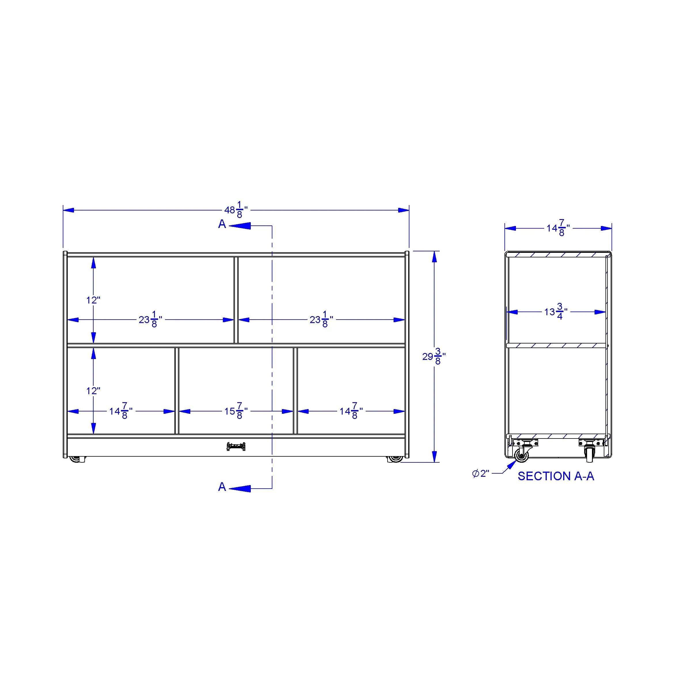 Rainbow Accents® Low Single Mobile Storage Unit - Navy
