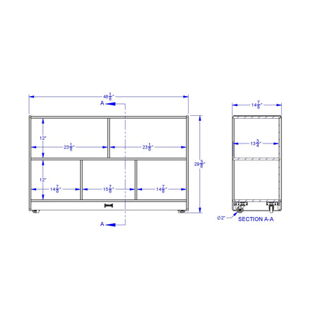 Rainbow Accents® Low Single Mobile Storage Unit - Navy