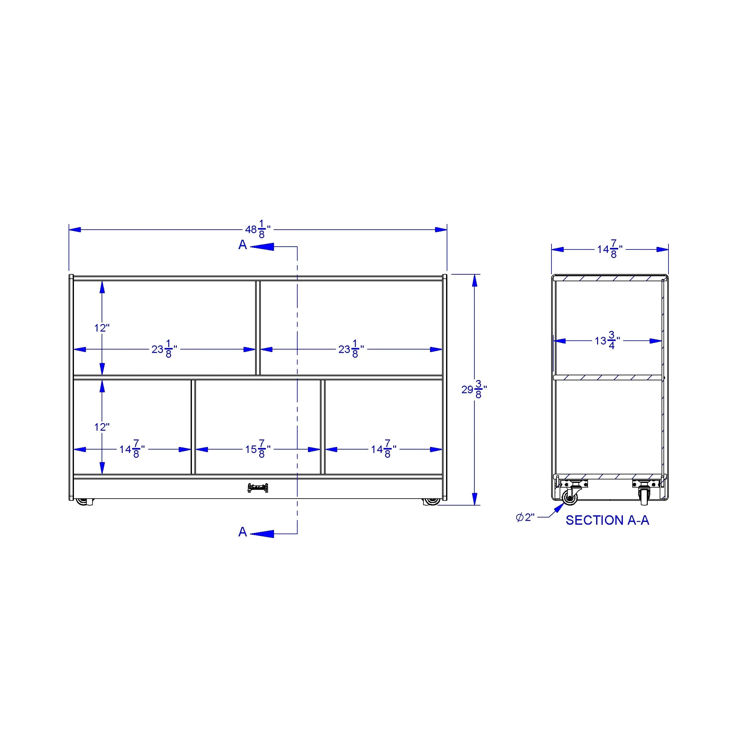 Rainbow Accents® Low Single Mobile Storage Unit - Black