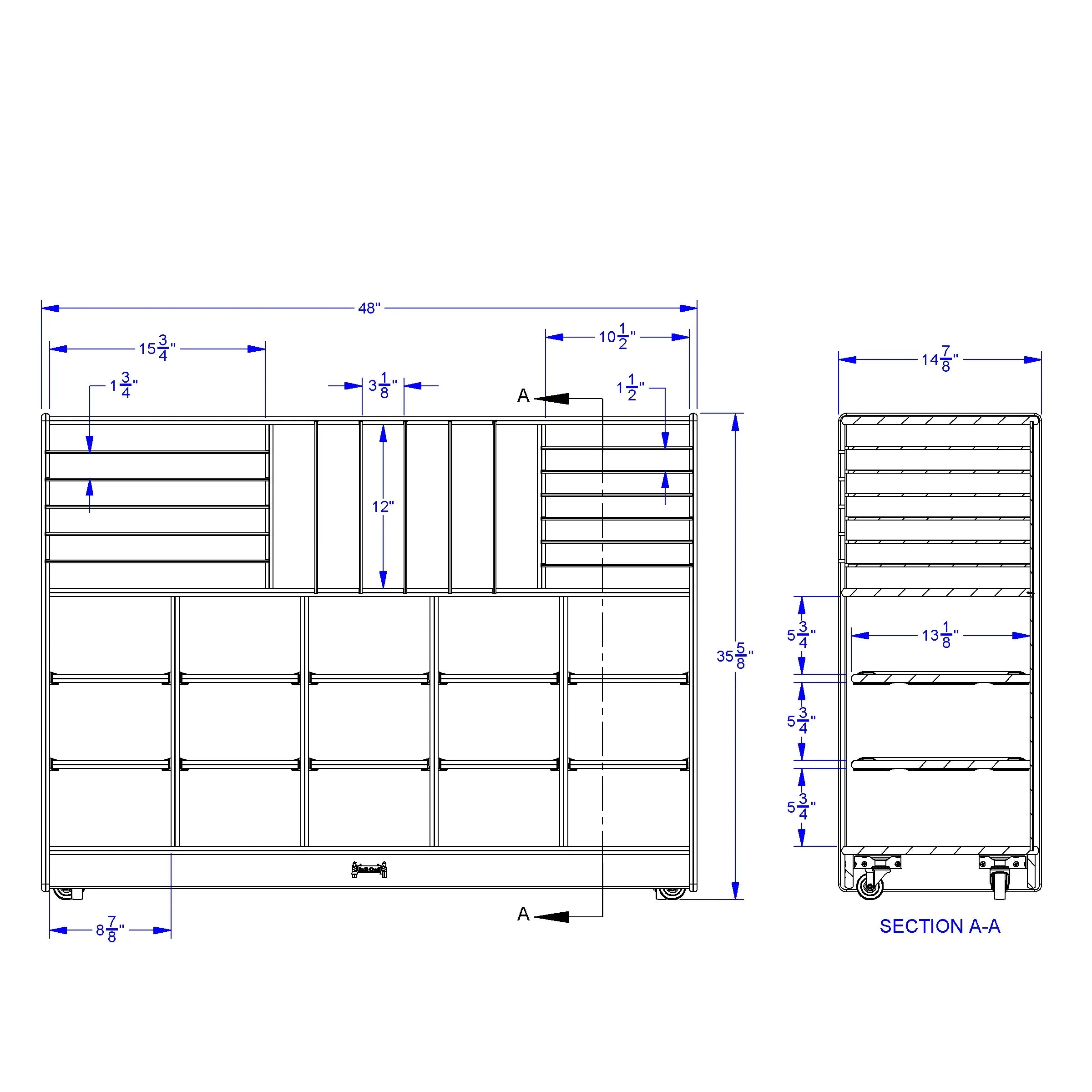 Jonti-Craft® Sectional Cubbie-Tray Mobile Unit - without Trays - Plywood Back