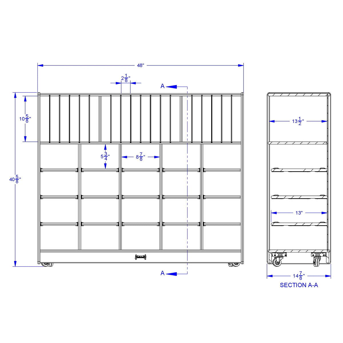 Jonti-Craft® Classroom Organizer - with Colored Cubbie-Trays