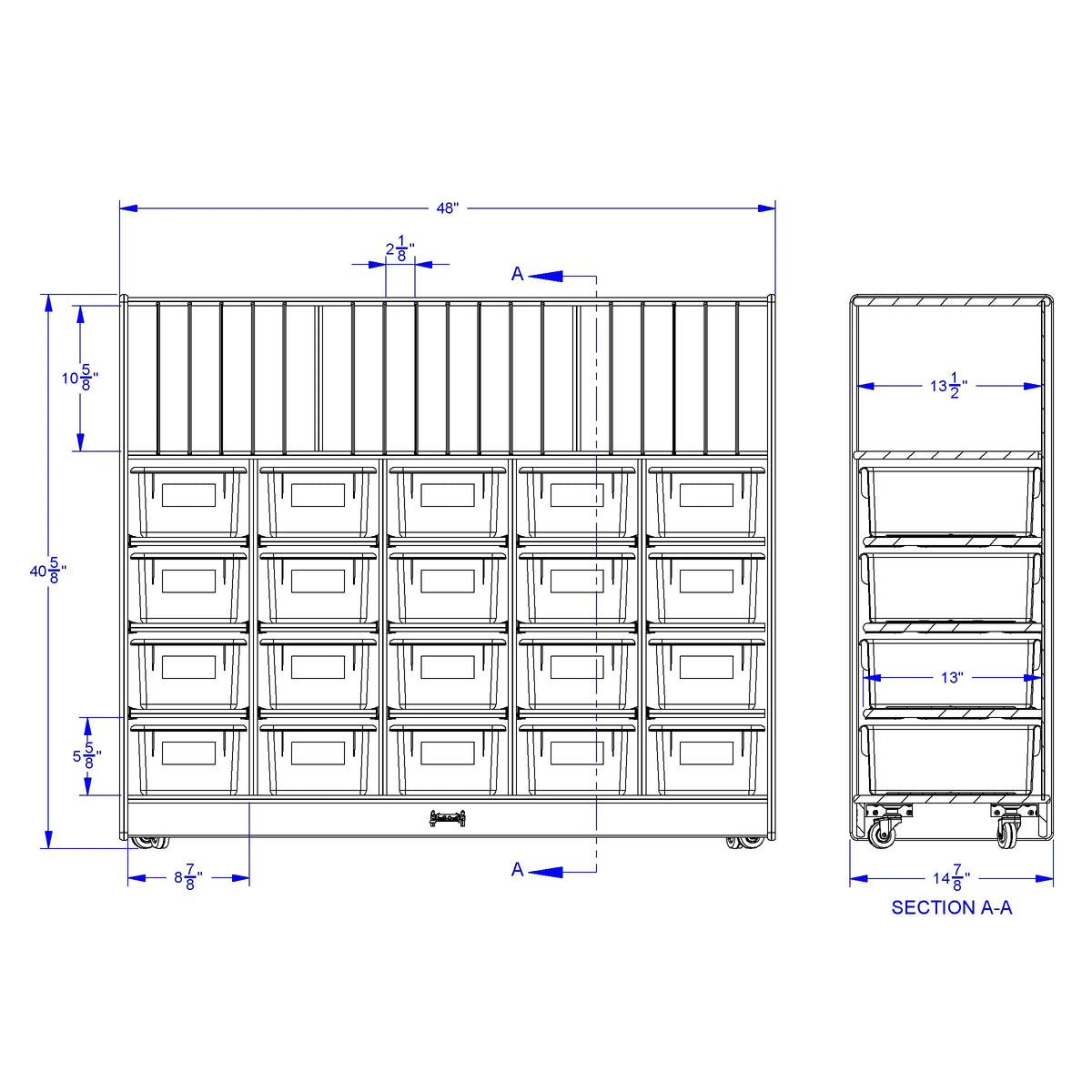 Jonti-Craft® 20 Cubbie-Tray Mobile Storage - without Trays