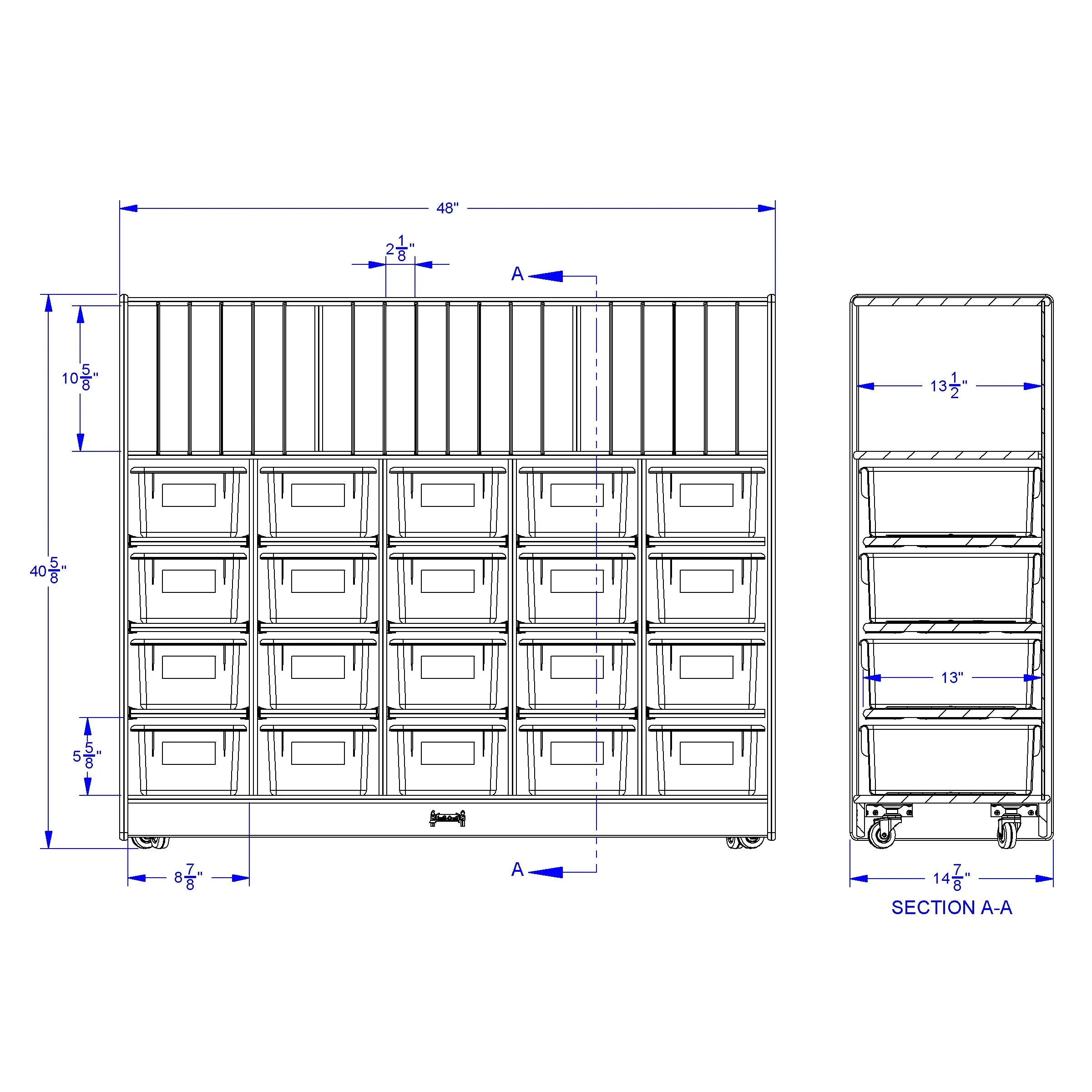 Jonti-Craft® 20 Cubbie-Tray Mobile Storage - without Trays