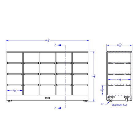 Jonti-Craft® 20 Cubbie-Tray Mobile Storage - with Clear Trays