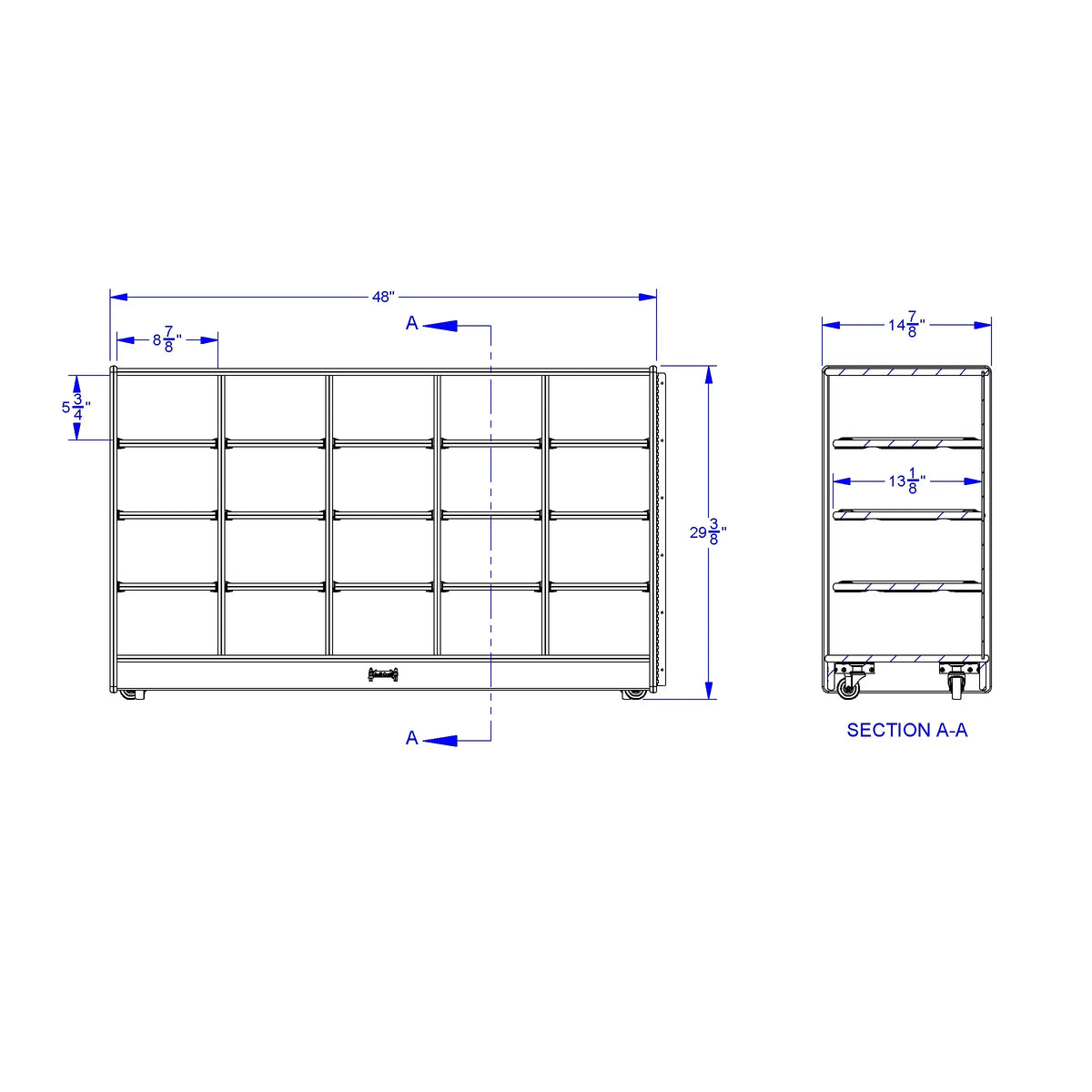Jonti-Craft® 20 Cubbie-Tray Fold-n-Lock - with Clear Trays