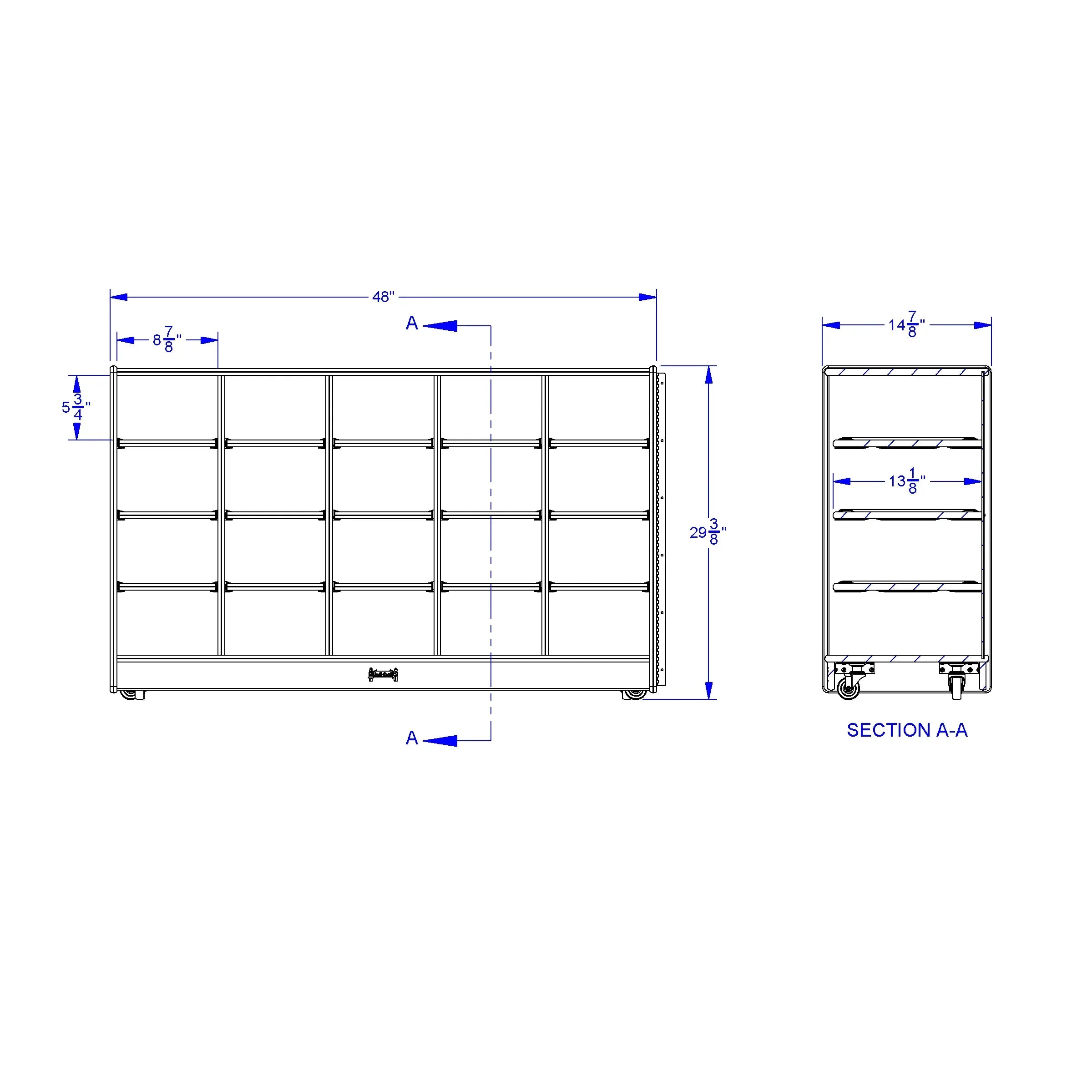 Jonti-Craft® 20 Cubbie-Tray Fold-n-Lock - with Clear Trays