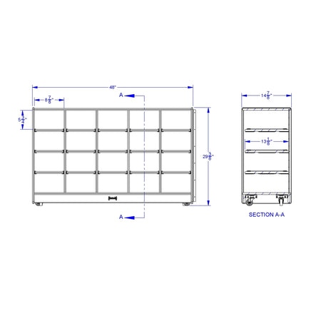 Jonti-Craft® 20 Cubbie-Tray Fold-n-Lock - with Clear Trays