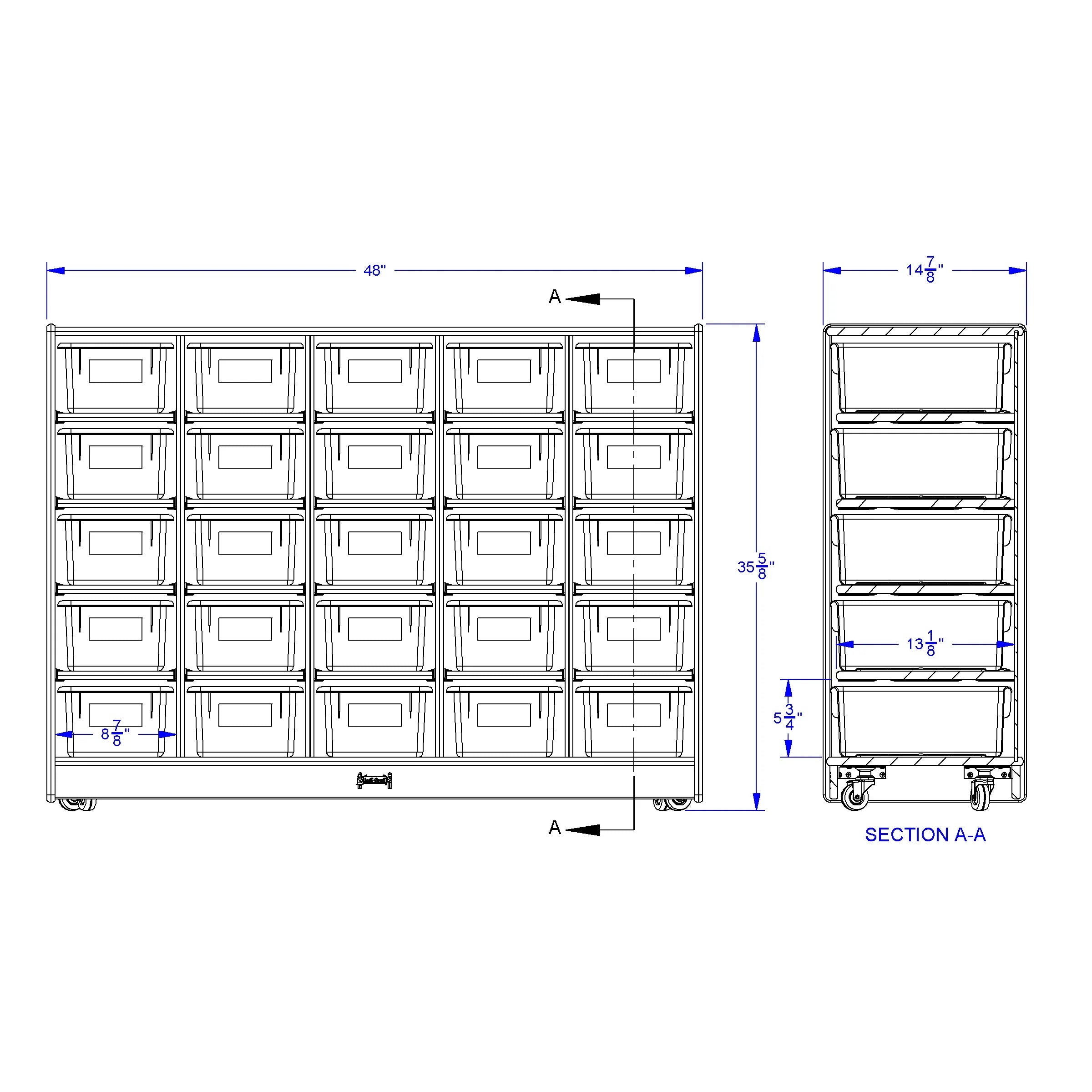 Jonti-Craft® 25 Cubbie-Tray Mobile Storage - with Clear Trays