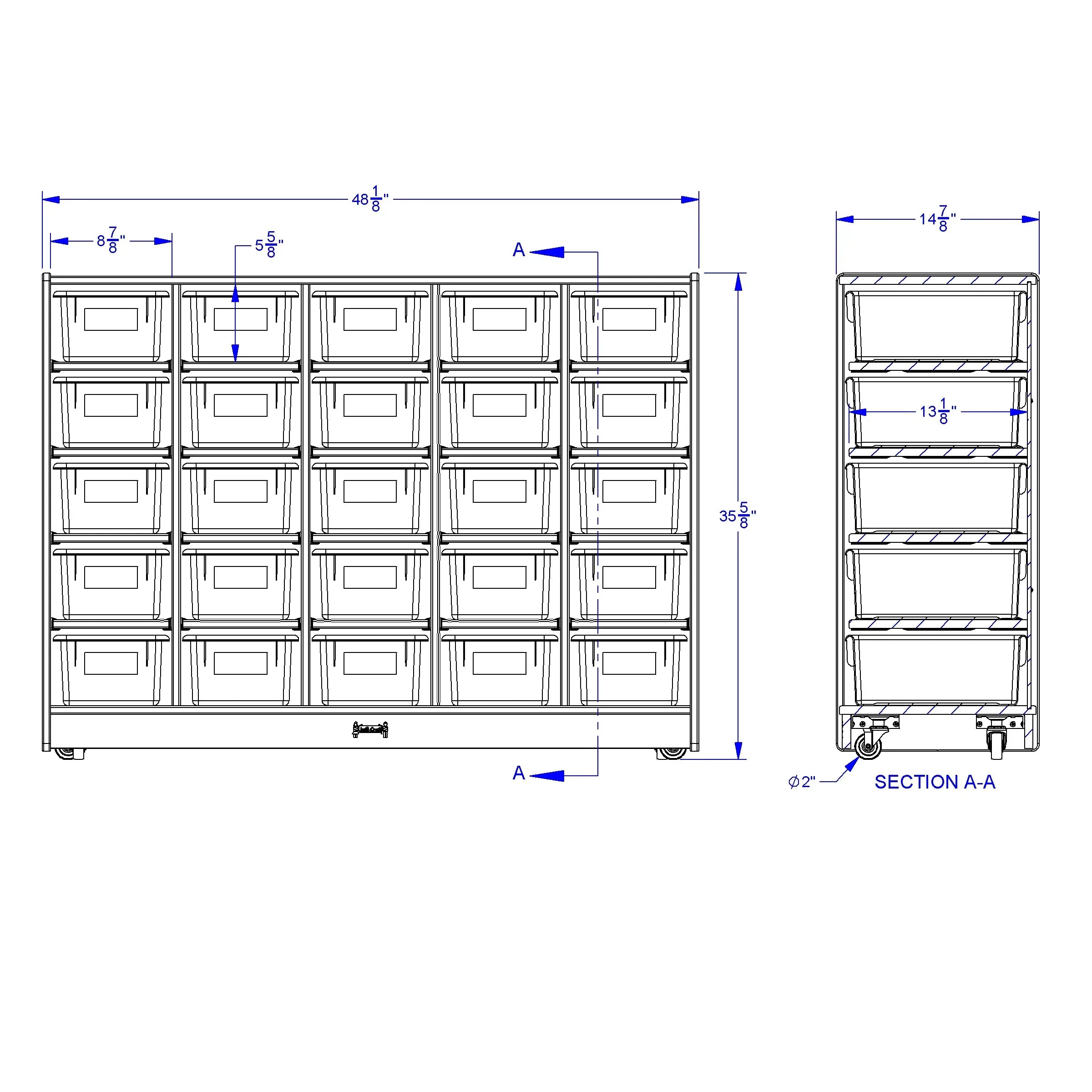 Rainbow Accents® 25 Cubbie-Tray Mobile Storage - with Trays - Key Lime Green