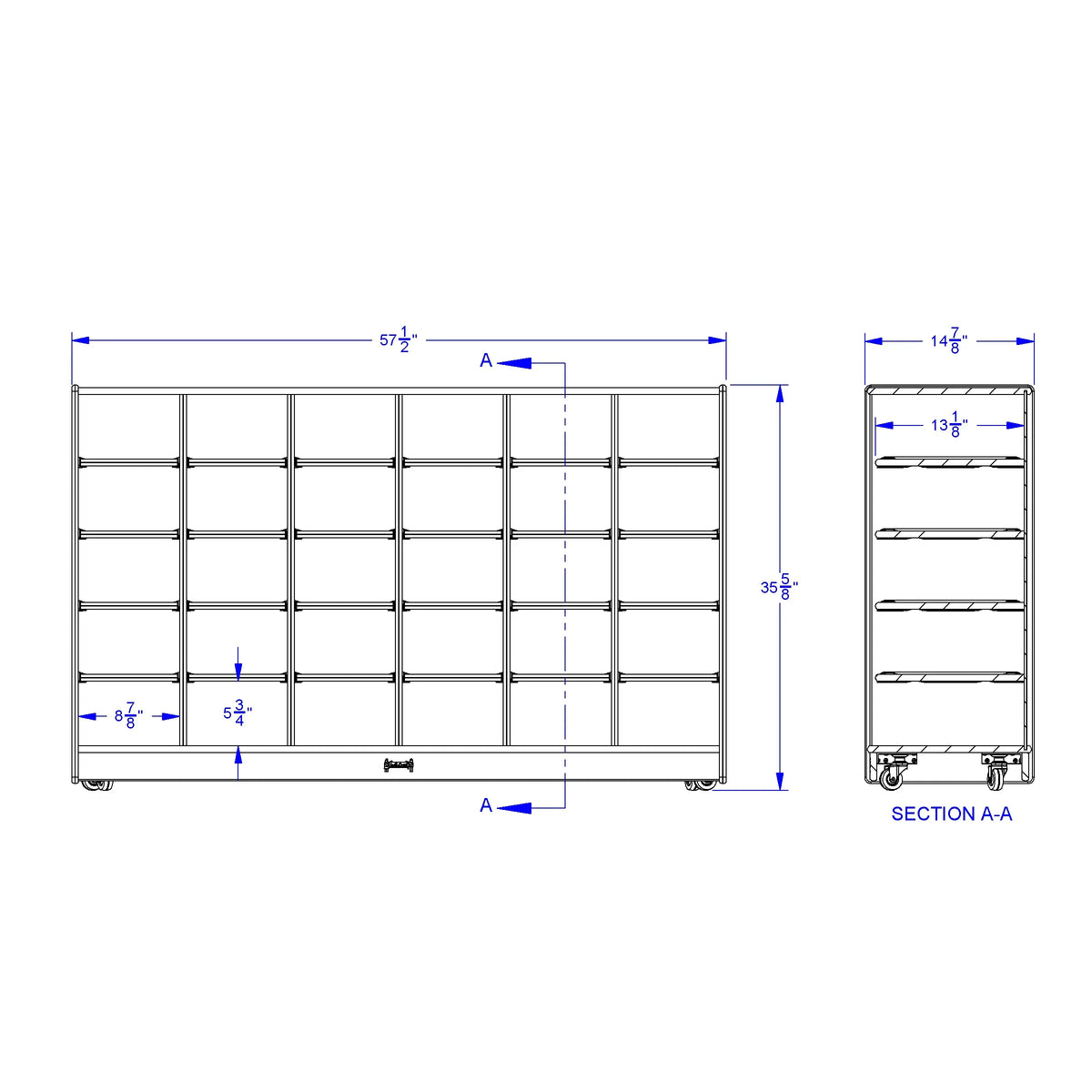 Jonti-Craft® 30 Cubbie-Tray Mobile Storage - without Trays