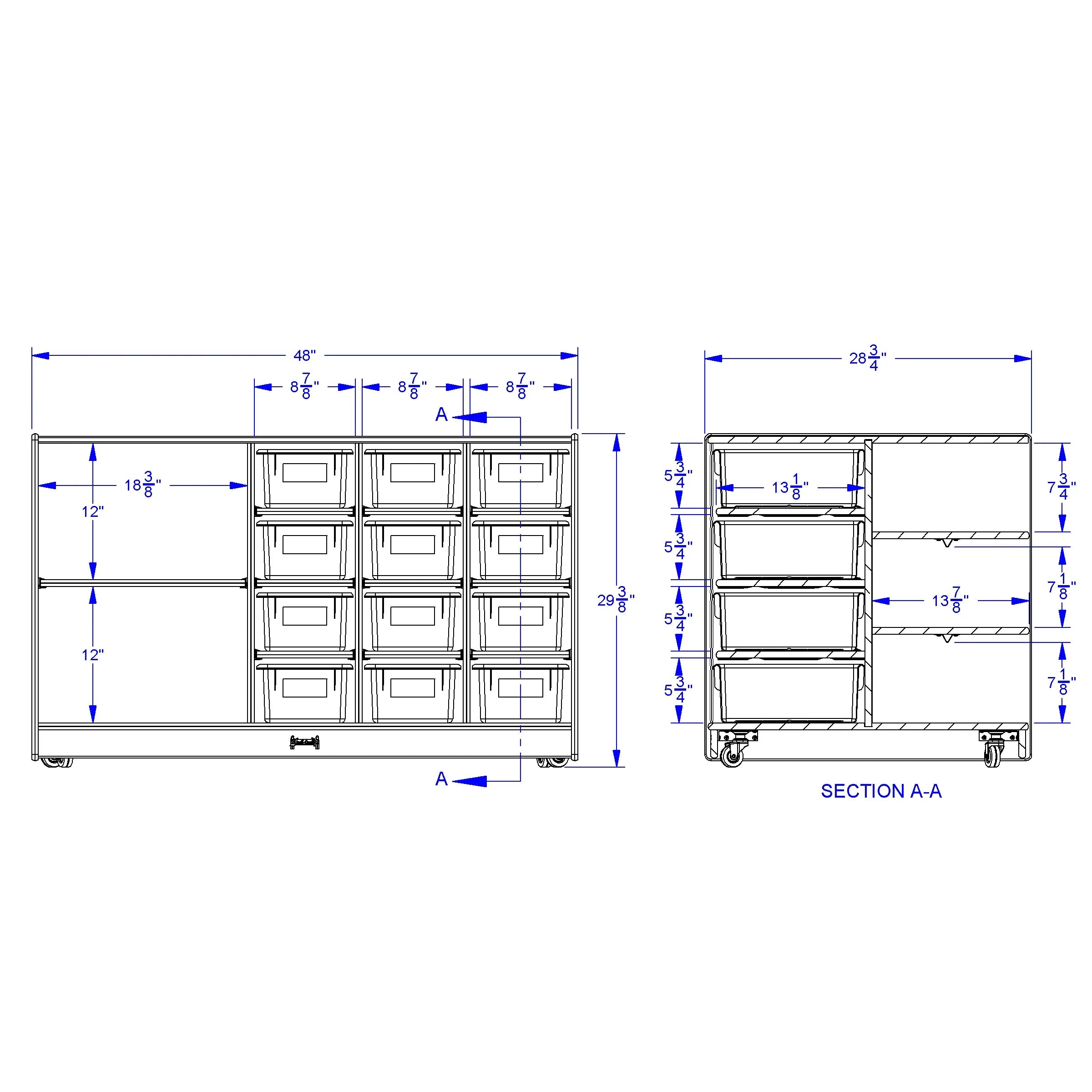 Jonti-Craft® Mobile Storage Island - with Clear Trays