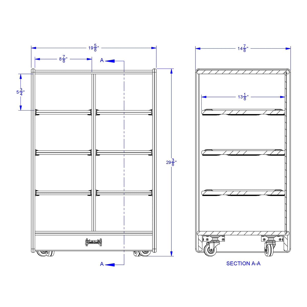 Jonti-Craft® 8 Cubbie-Tray Mobile Unit - without Trays