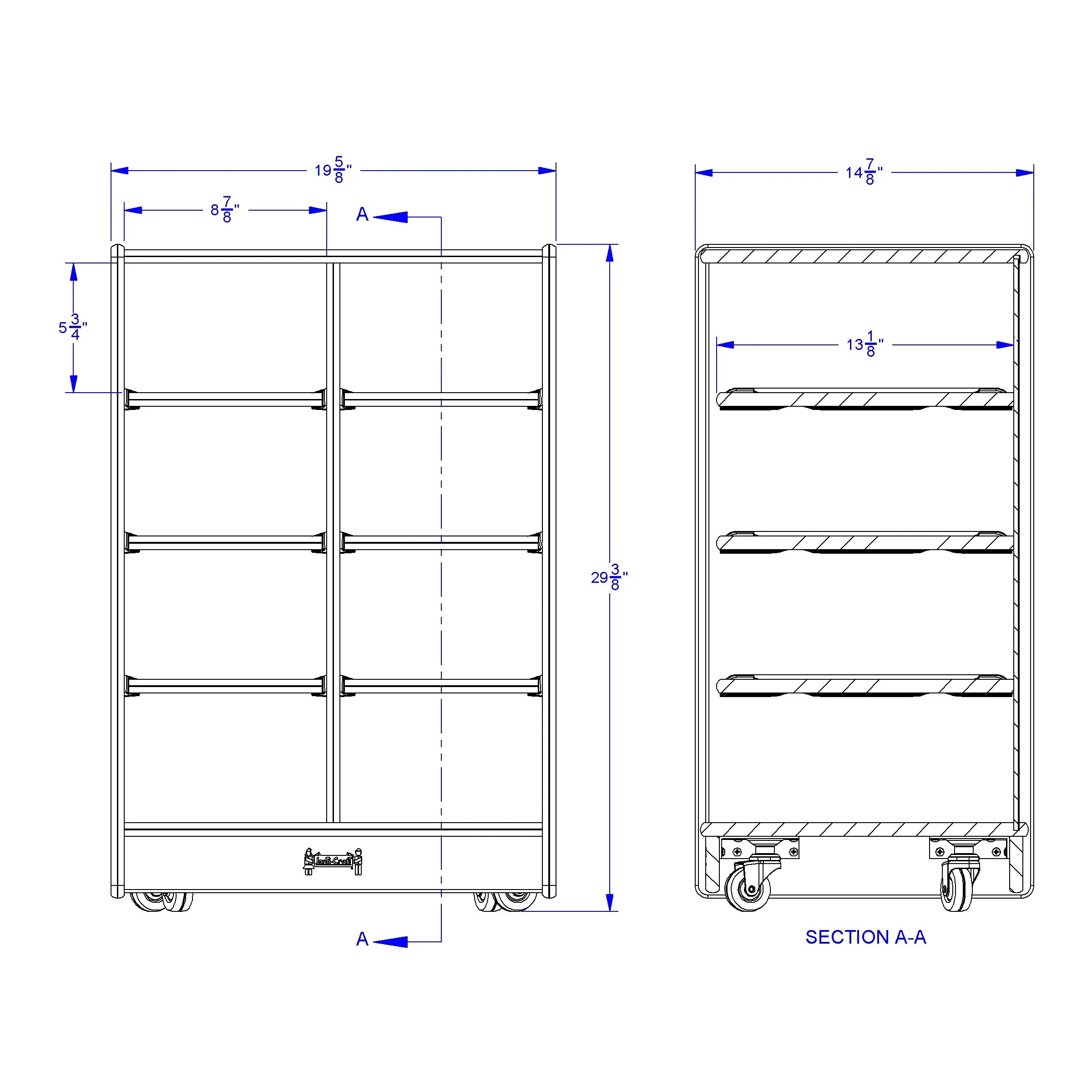 Jonti-Craft® 8 Cubbie-Tray Mobile Unit - without Trays
