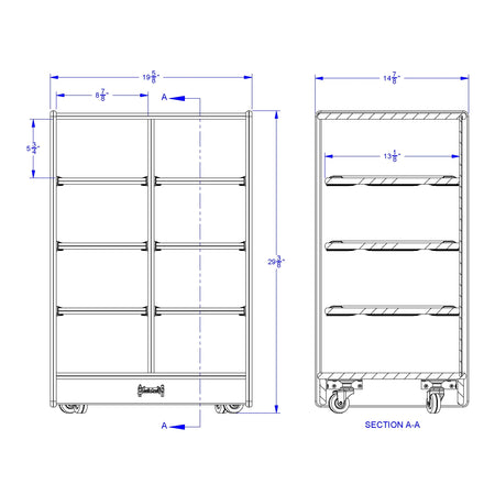 Jonti-Craft® 8 Cubbie-Tray Mobile Unit - without Trays