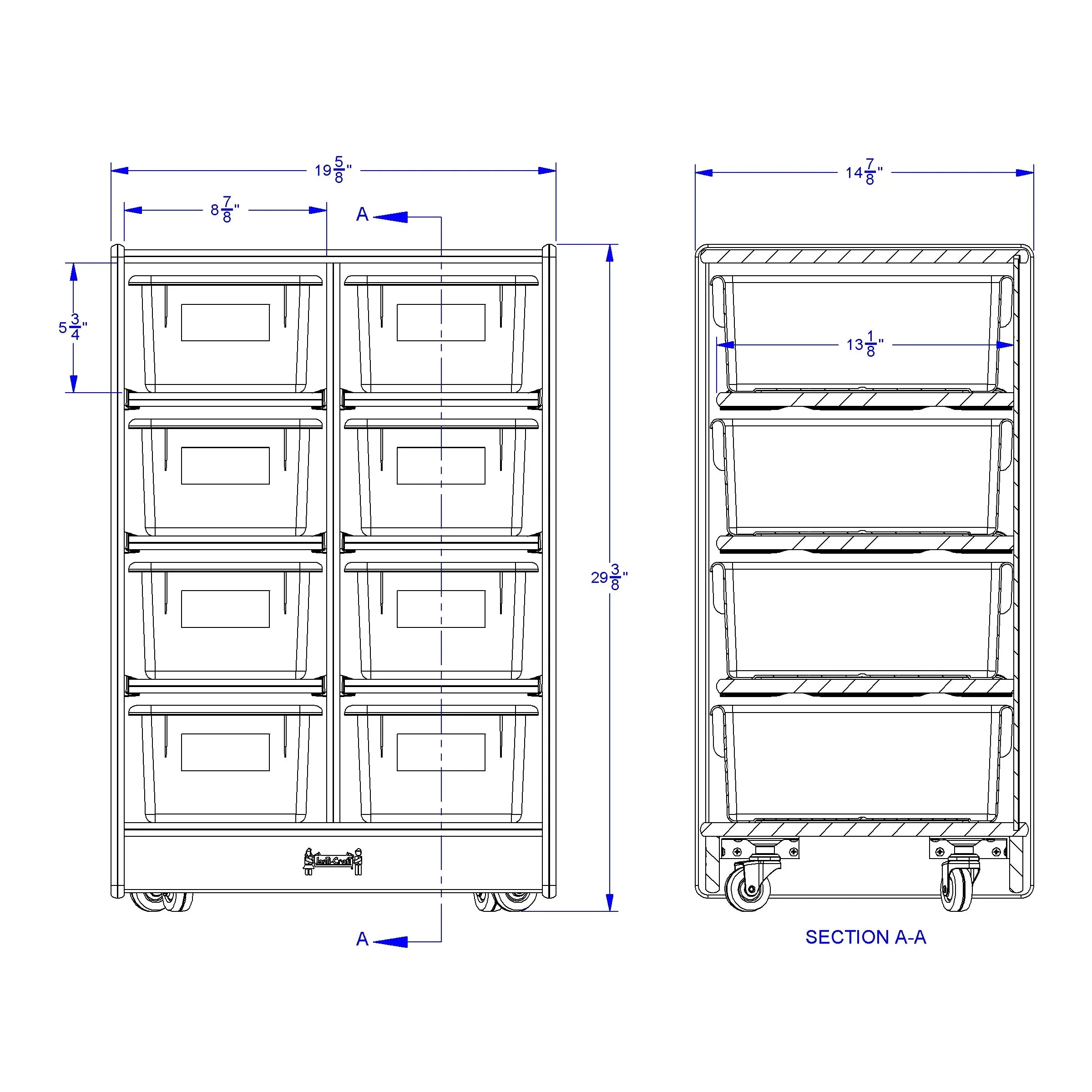 Jonti-Craft® 8 Cubbie-Tray Mobile Unit - with Clear Trays