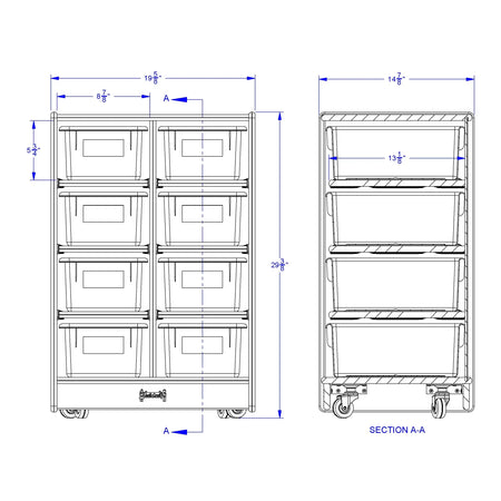 Jonti-Craft® 8 Cubbie-Tray Mobile Unit - with Clear Trays