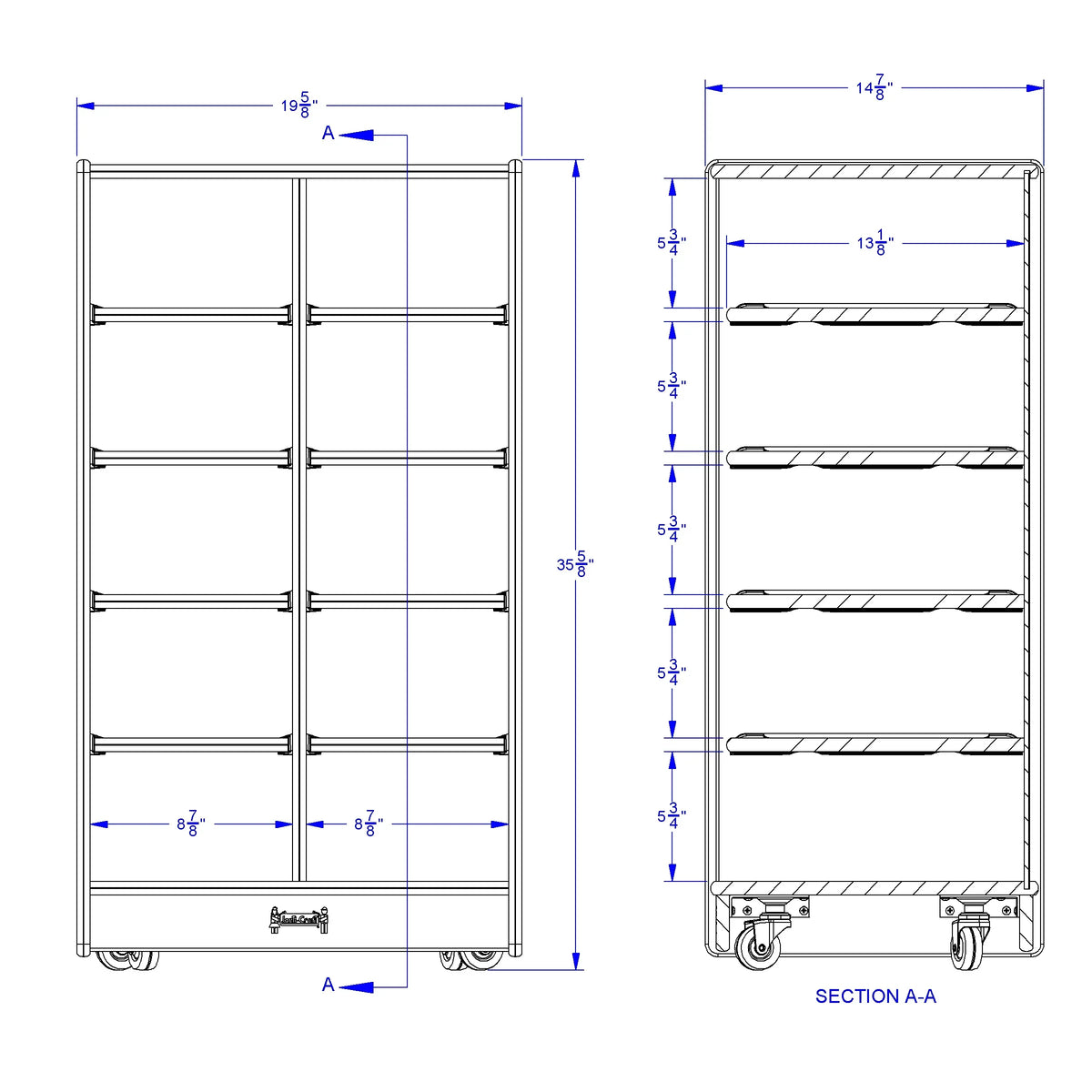 Jonti-Craft® 10 Cubbie-Tray Mobile Unit - without Trays