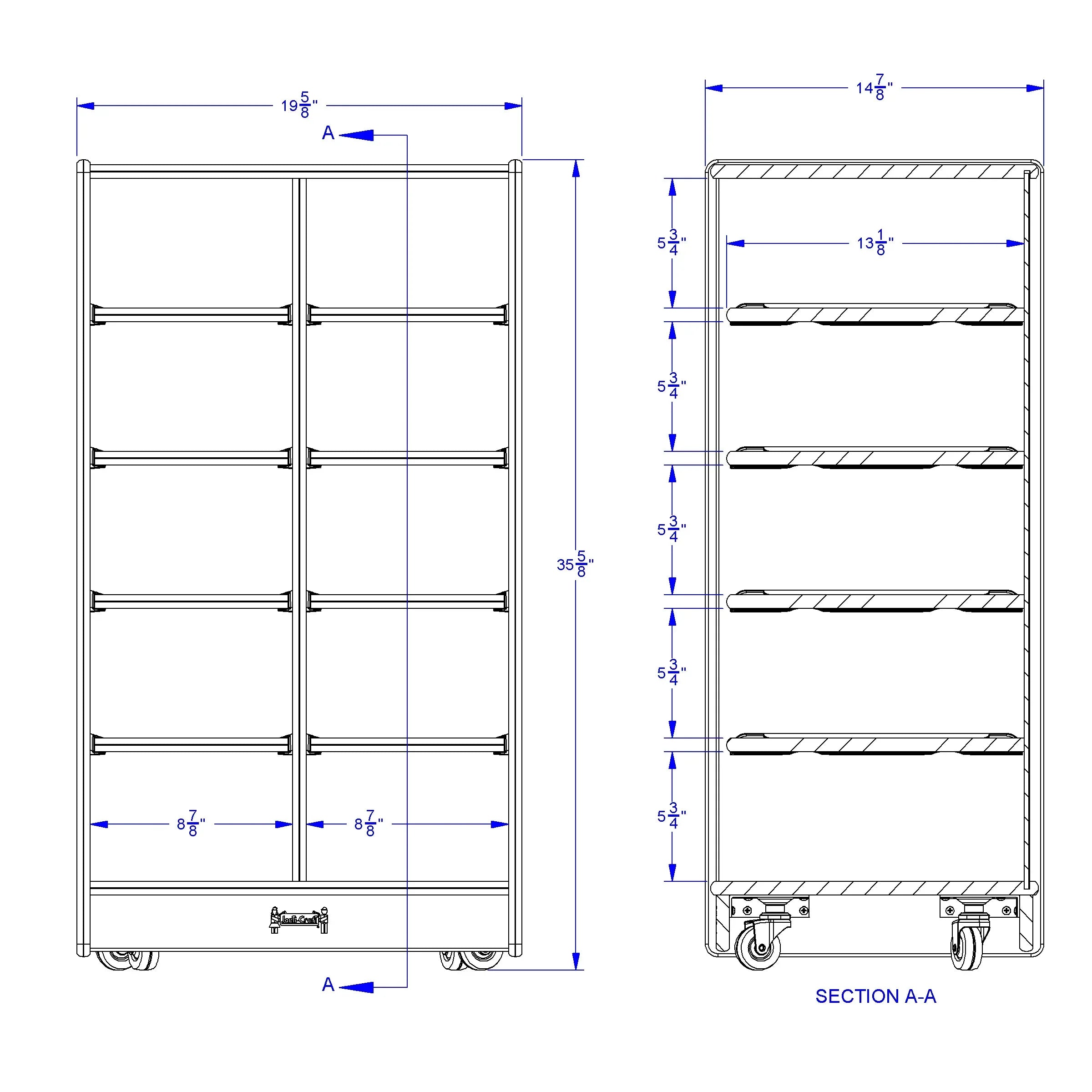 Jonti-Craft® 10 Cubbie-Tray Mobile Unit - without Trays