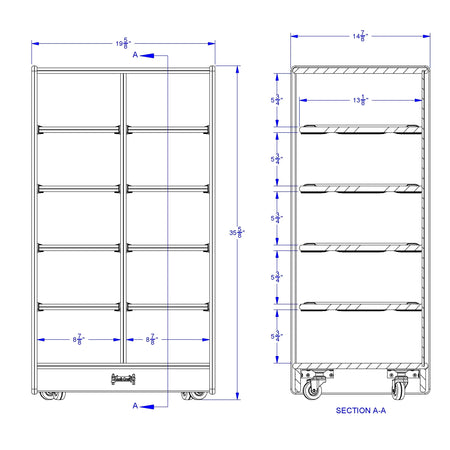 Jonti-Craft® 10 Cubbie-Tray Mobile Unit - without Trays