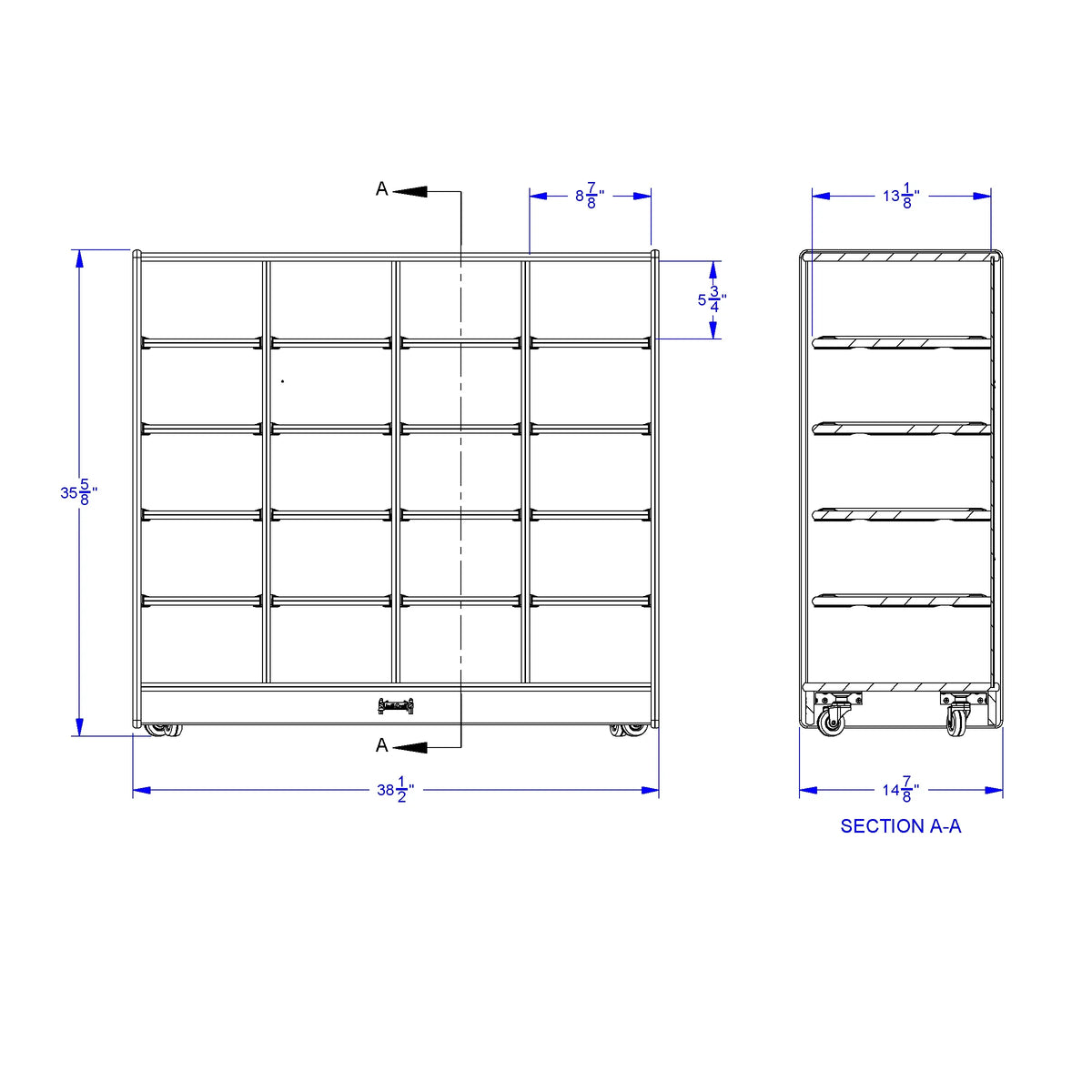 Jonti-Craft® 20 Cubbie-Tray Mobile Unit - without Trays