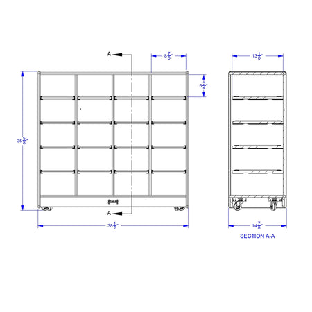 Jonti-Craft® 20 Cubbie-Tray Mobile Unit - without Trays