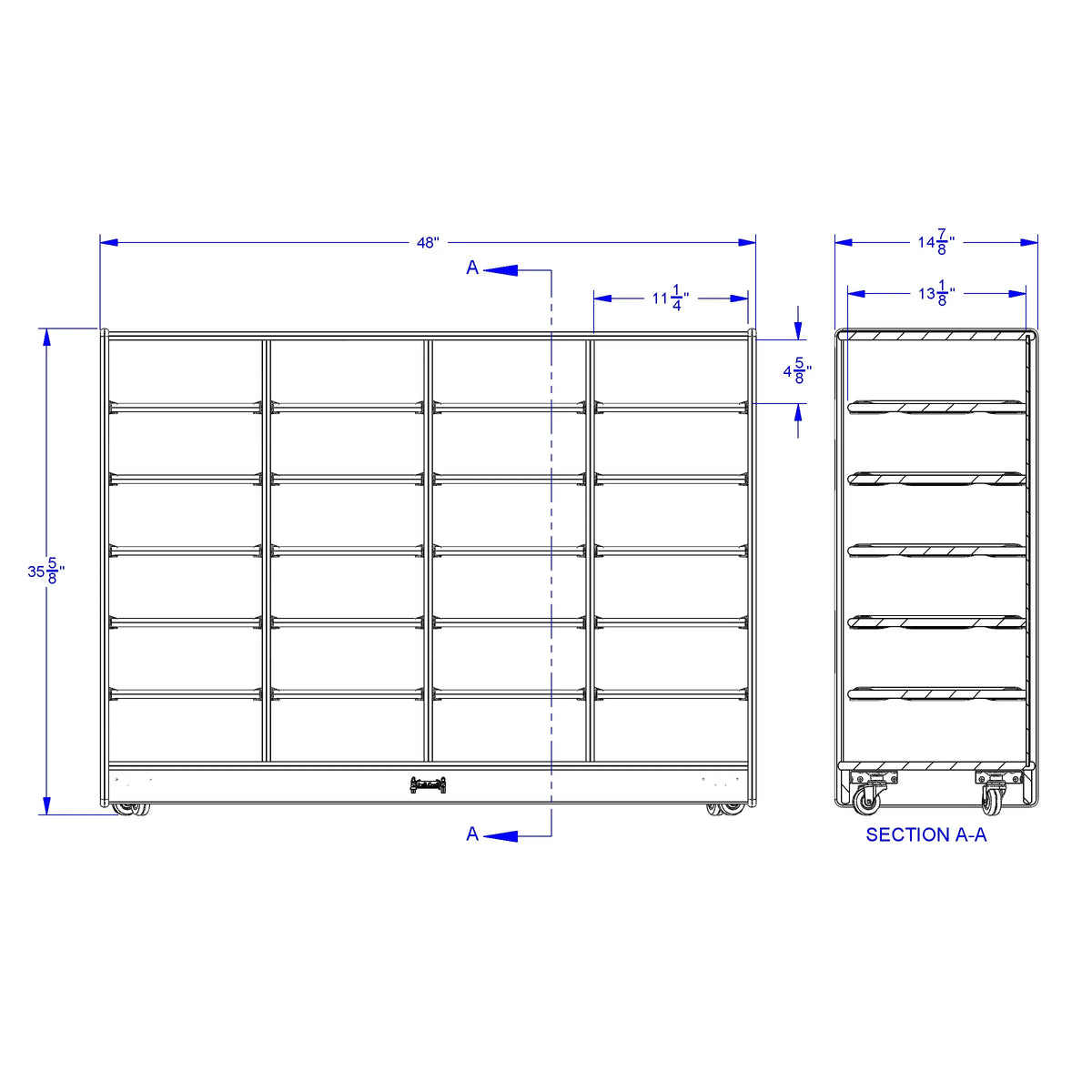 Jonti-Craft® 24 Paper-Tray Mobile Storage - without Paper-Trays