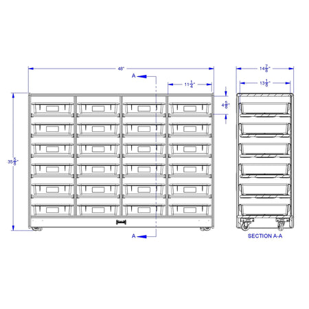 Jonti-Craft® 24 Paper-Tray Mobile Storage - with Clear Paper-Trays