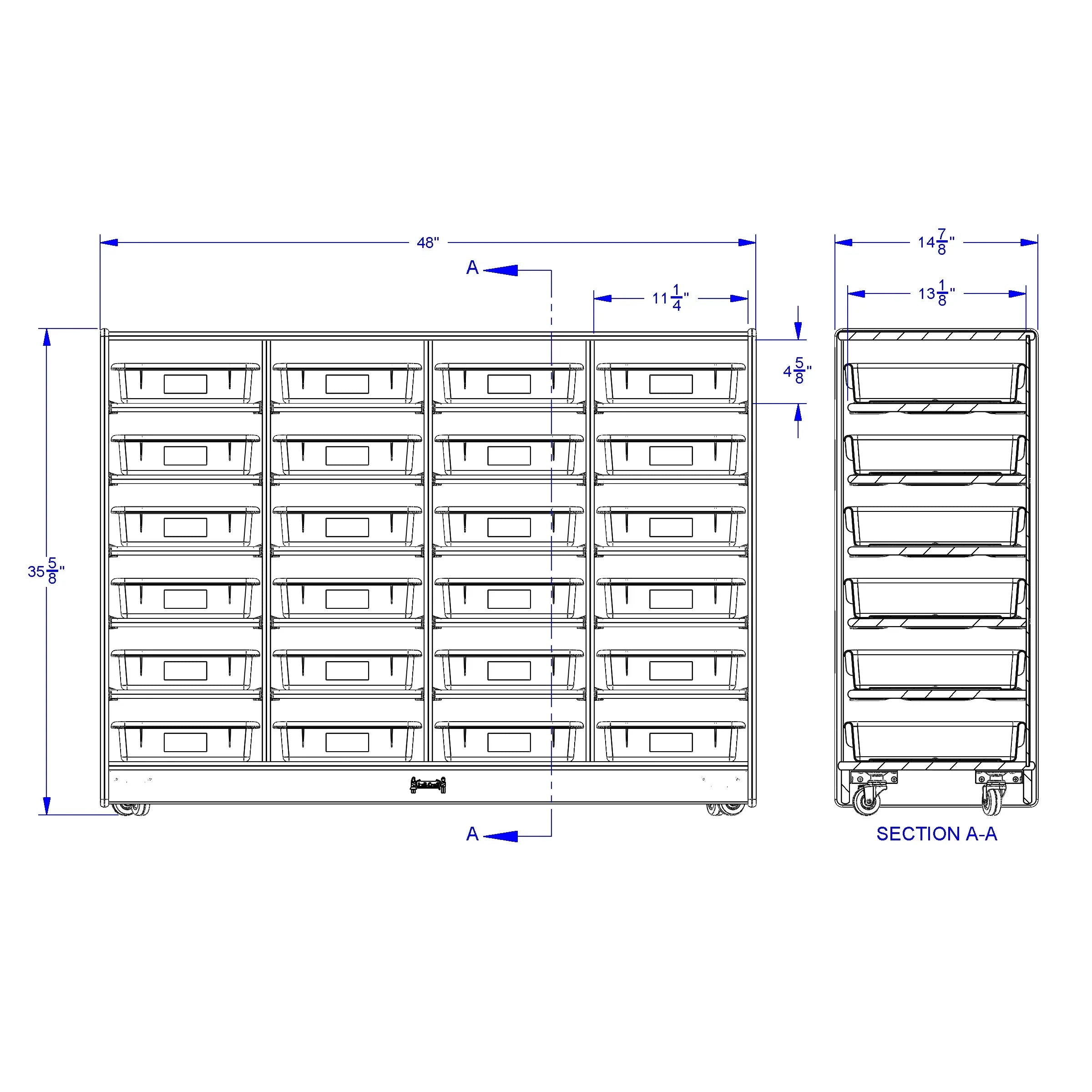 Jonti-Craft® 24 Paper-Tray Mobile Storage - with Colored Paper-Trays