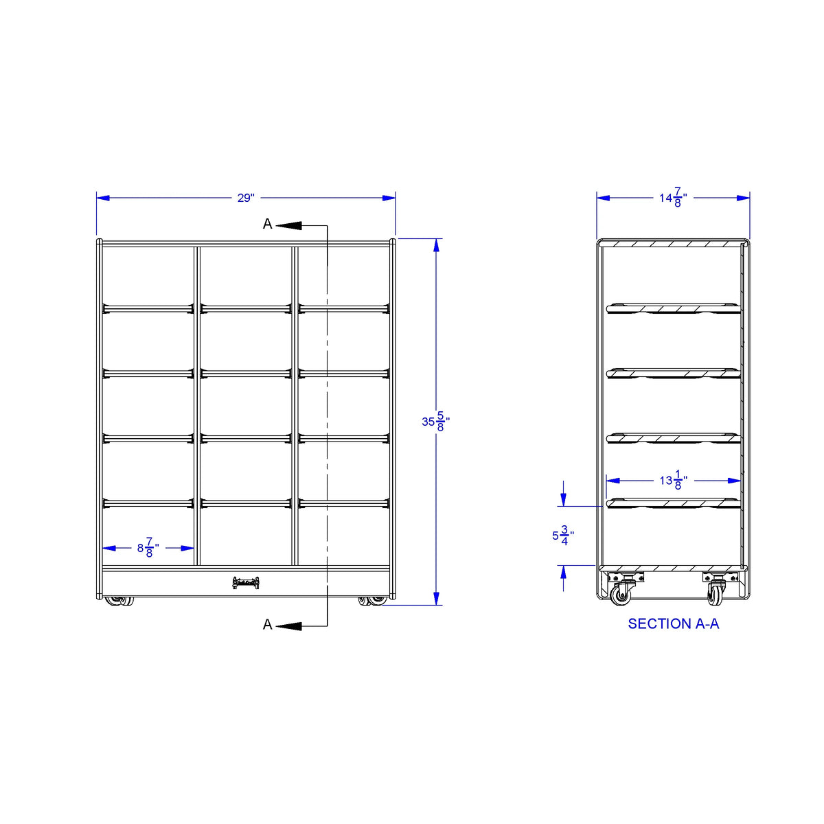 Jonti-Craft® 15 Cubbie-Tray Mobile Unit – without Trays