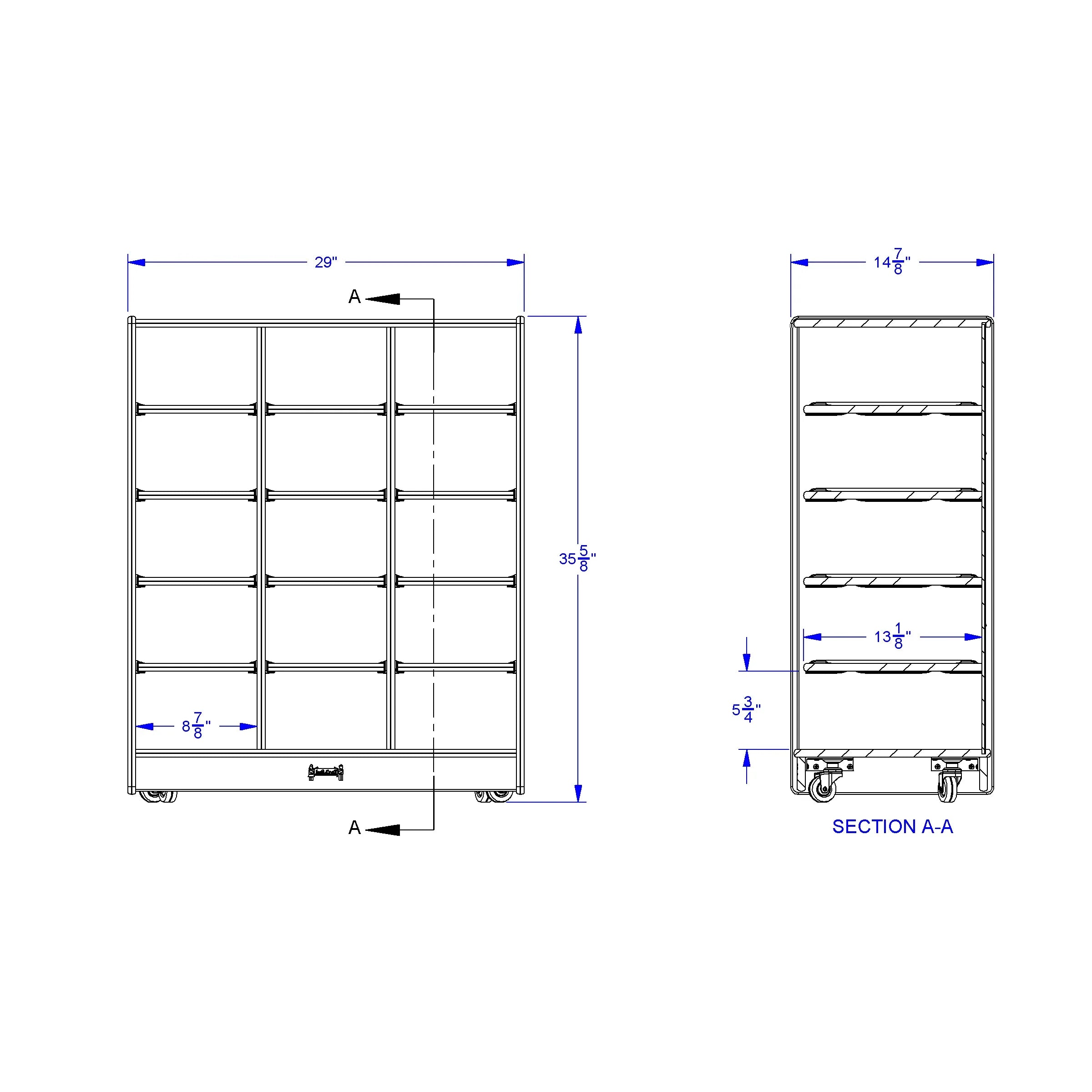 Jonti-Craft® 15 Cubbie-Tray Mobile Unit – without Trays