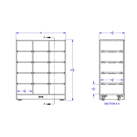 Jonti-Craft® 15 Cubbie-Tray Mobile Unit – without Trays