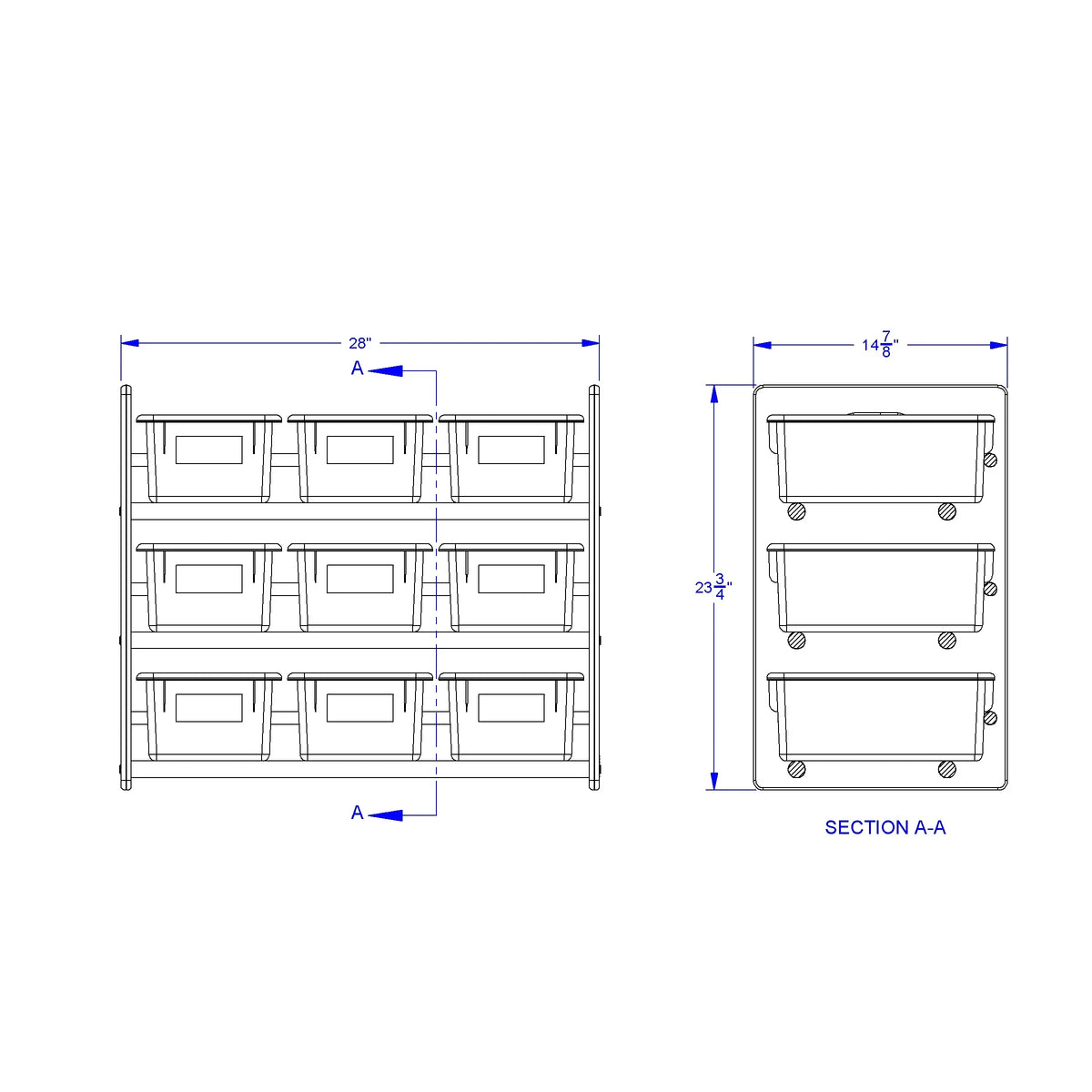 Jonti-Craft® Cubbie-Tray Storage Rack - with Clear Cubbie-Trays