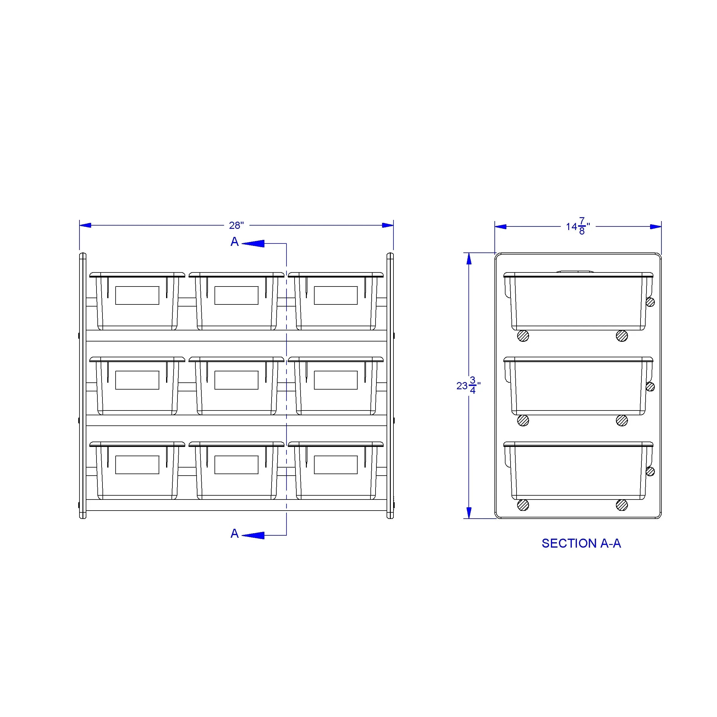Jonti-Craft® Cubbie-Tray Storage Rack - with Clear Cubbie-Trays