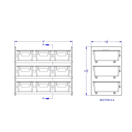 Jonti-Craft® Cubbie-Tray Storage Rack - with Clear Cubbie-Trays