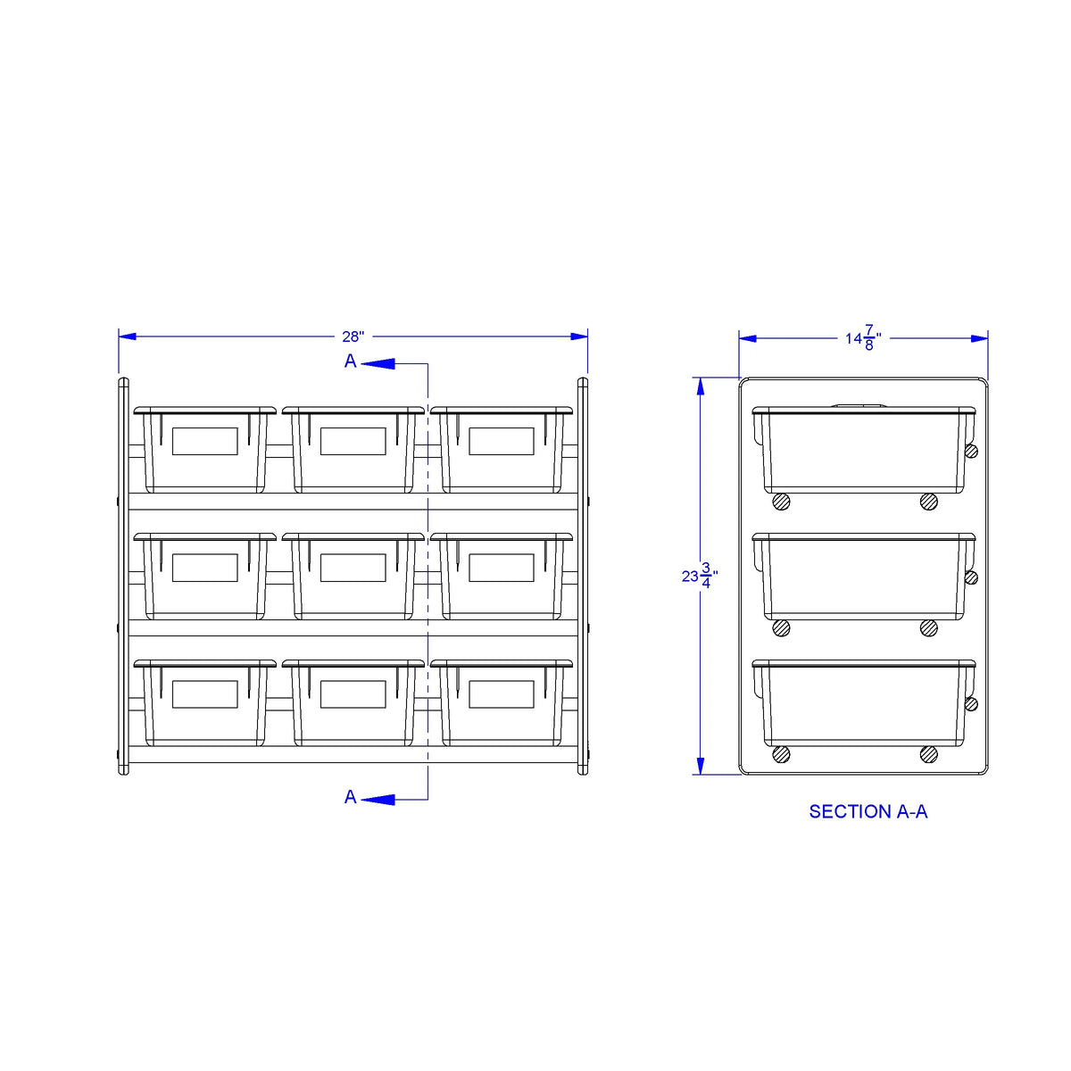 Jonti-Craft® Cubbie-Tray Storage Rack - with Colored Cubbie-Trays