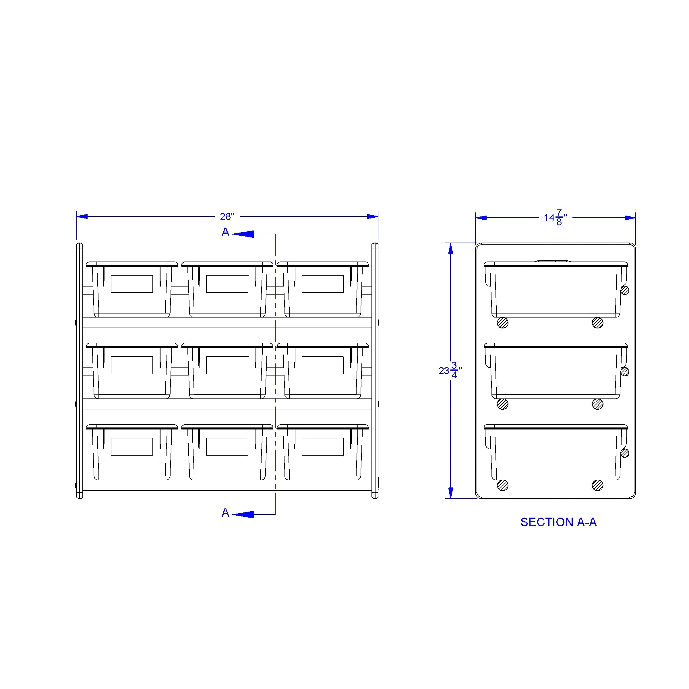 Jonti-Craft® Cubbie-Tray Storage Rack - with Colored Cubbie-Trays