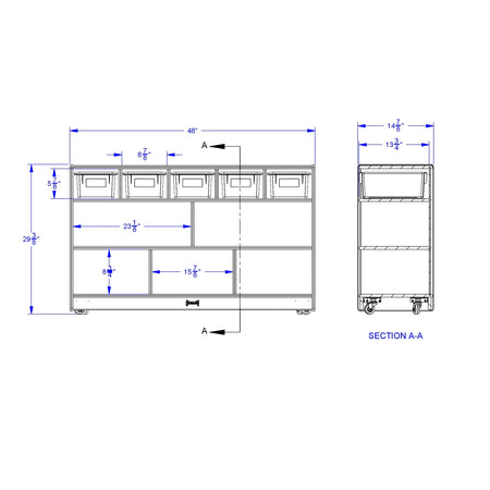 Jonti-Craft® Low Combo Mobile Storage Unit - without Bins