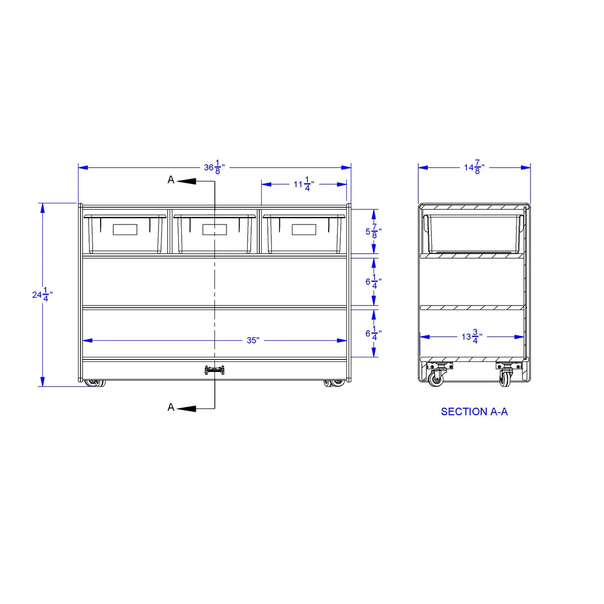 Jonti-Craft® STEM Combo Mobile Storage Unit – with Clear Tubs