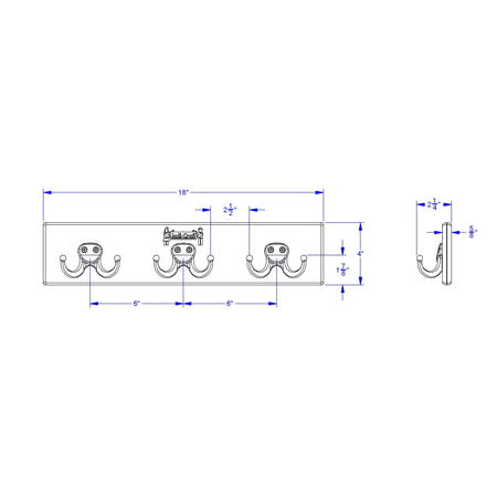 Jonti-Craft® Wall Mount Coat Rail - 3 Hooks