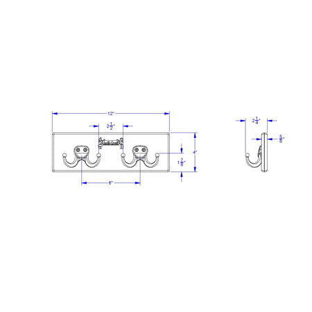 Jonti-Craft® Wall Mount Coat Rail - 2 Hooks