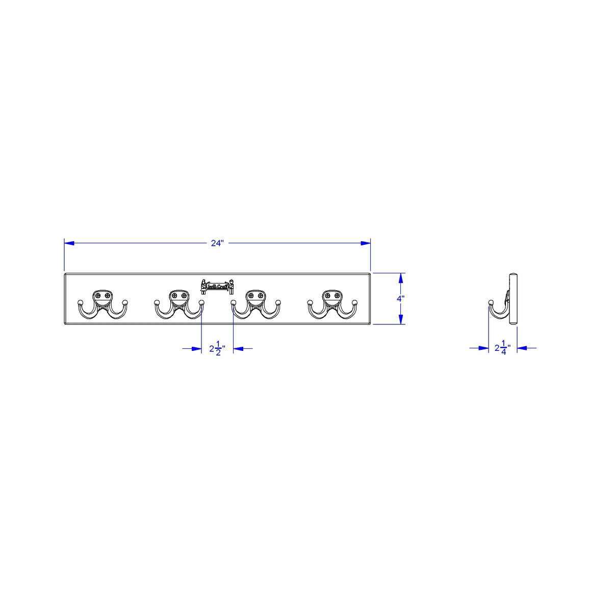 Jonti-Craft® Wall Mount Coat Rail - 4 Hooks