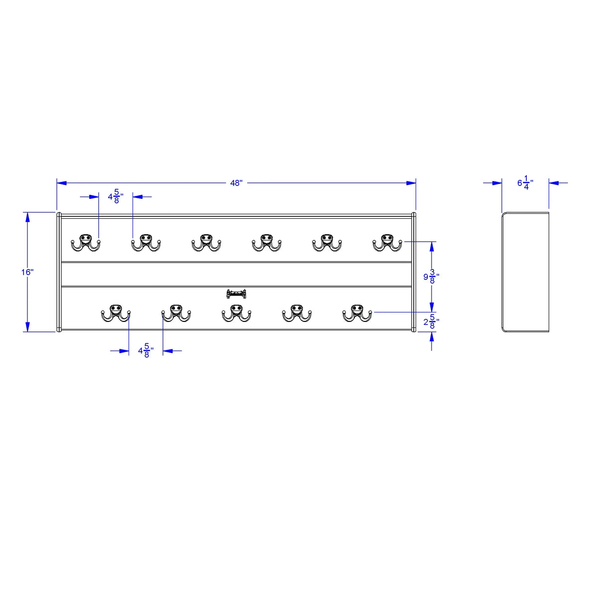 Jonti-Craft® Double Wall Mount Coat Rail