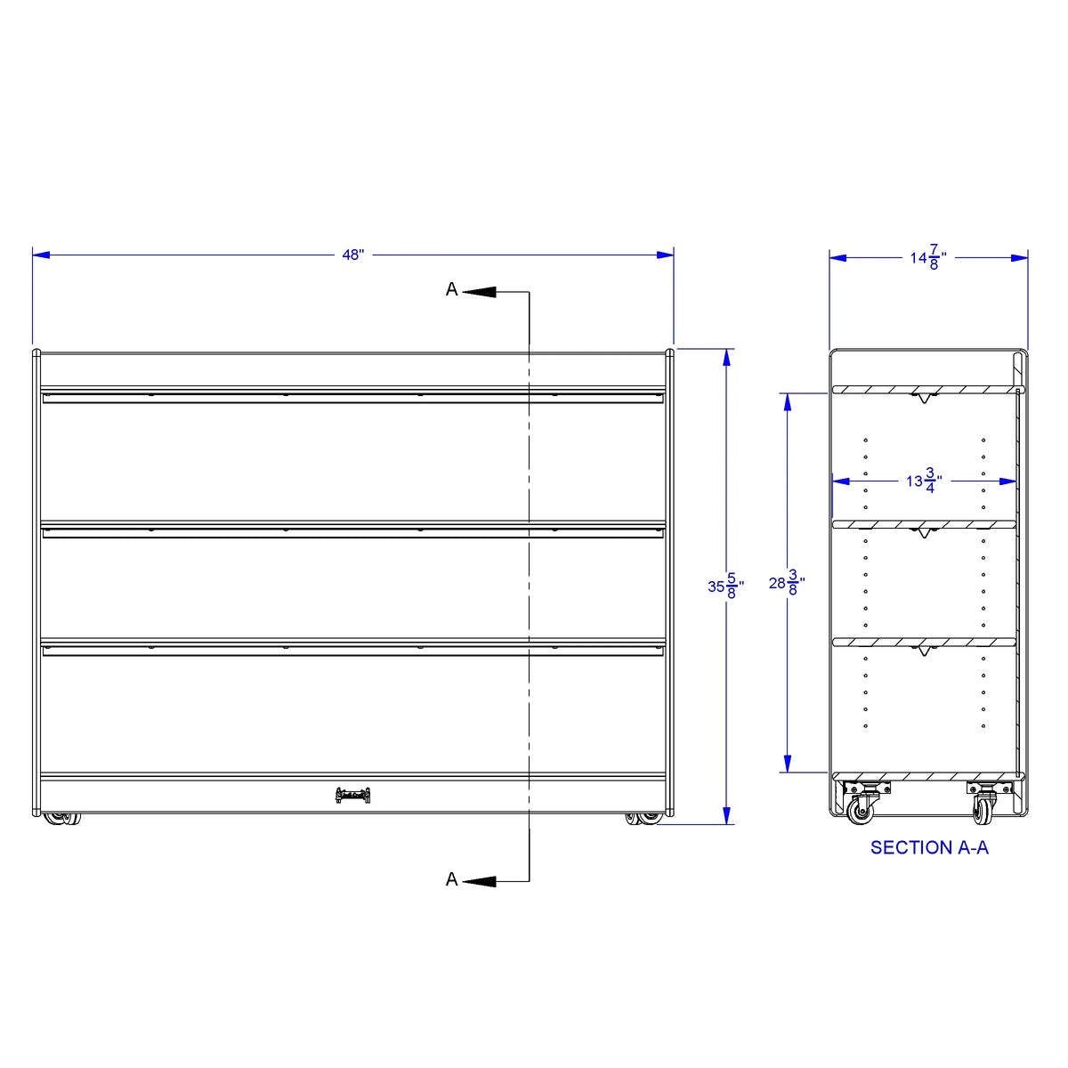 Jonti-Craft® Adjustable Mobile Straight-Shelf with Lip