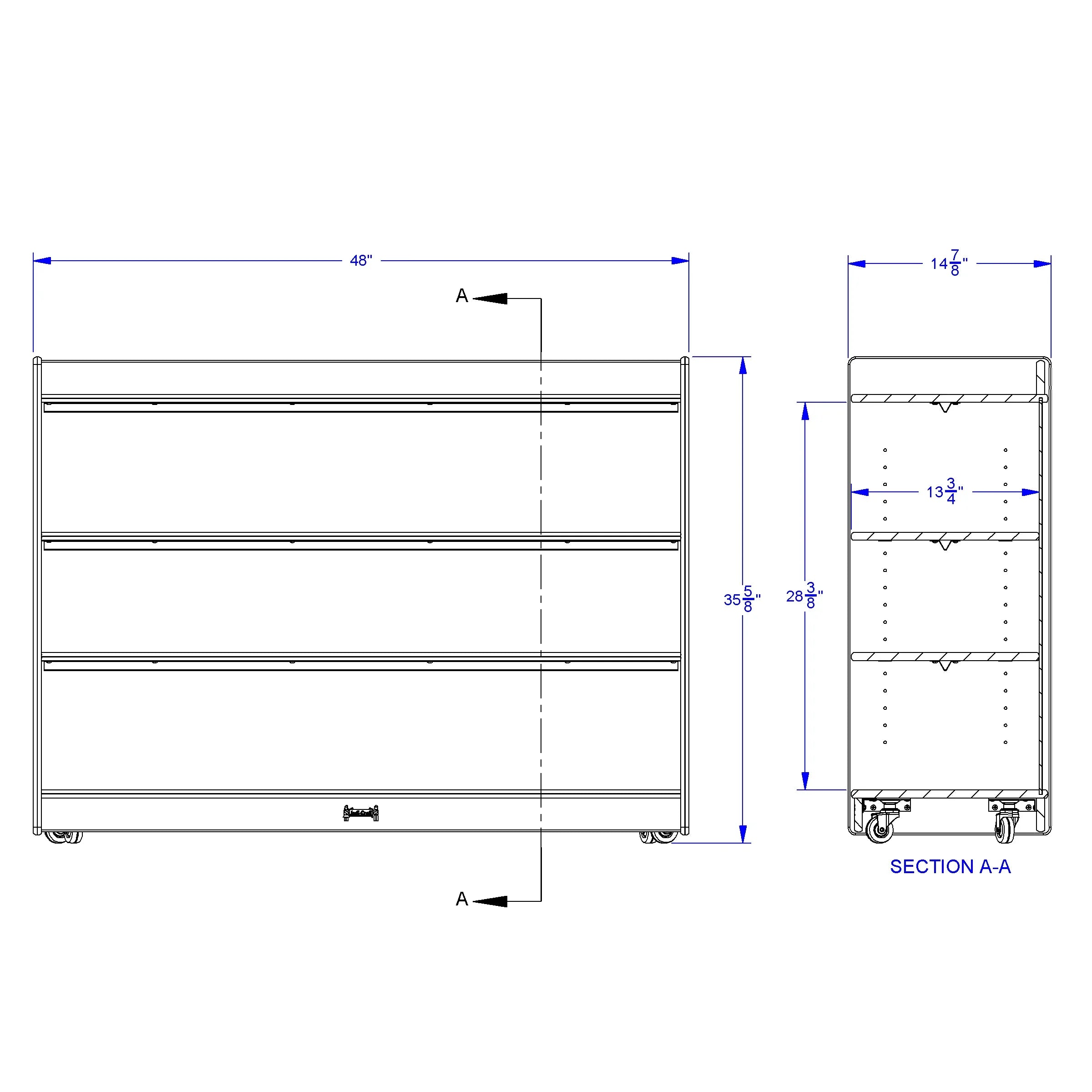 Jonti-Craft® Adjustable Mobile Straight-Shelf with Lip