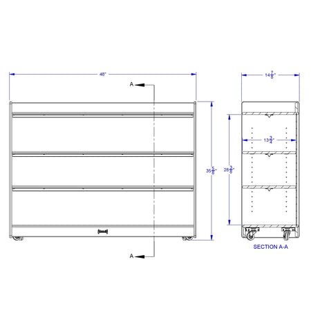 Jonti-Craft® Adjustable Mobile Straight-Shelf with Lip